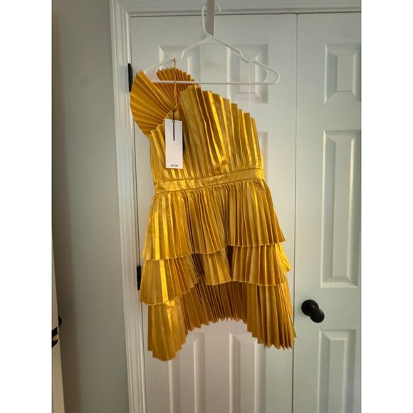 ACLER ABBOTSFORD GOLD MINI DRESS - Size 8 - Picture 6 of 11